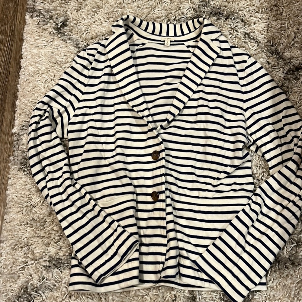J crew striped cotton blazer